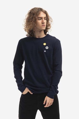 Βαμβακερή μπλούζα με μακριά μανίκια Wood Wood Mel χρώμα: ναυτικό μπλε