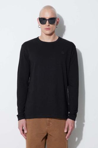 Βαμβακερή μπλούζα με μακριά μανίκια Wood Wood Long Sleeve Wood Wood χρώμα: μαύρο