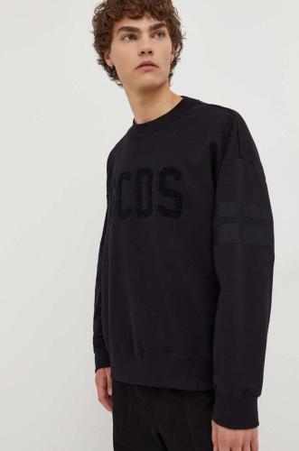 Βαμβακερή μπλούζα GCDS χρώμα: μαύρο