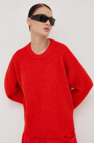 Μάλλινο πουλόβερ Gestuz γυναικεία, χρώμα: κόκκινο