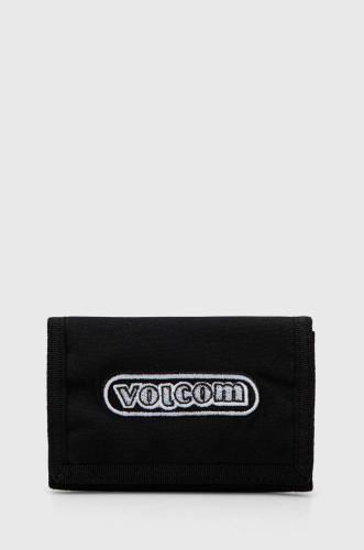 Βαμβακερό πορτοφόλι Volcom χρώμα: μαύρο