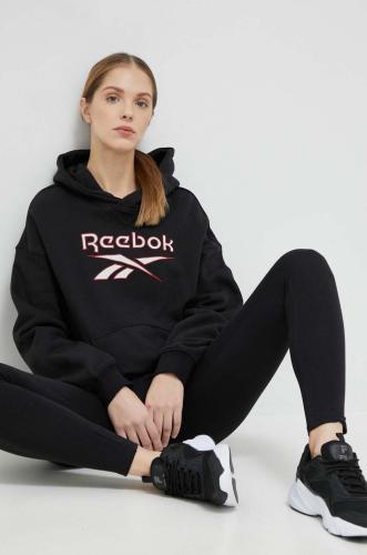 Μπλούζα Reebok Classic χρώμα: μαύρο, με κουκούλα