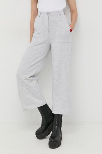 Βαμβακερό παντελόνι Love Moschino χρώμα: γκρι