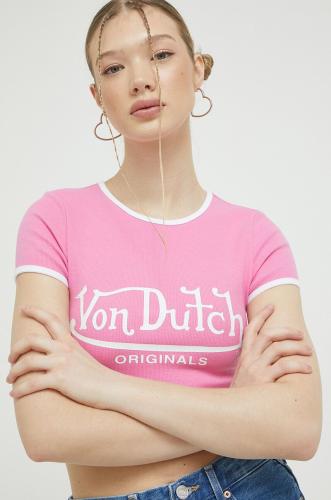 Μπλουζάκι Von Dutch χρώμα: ροζ