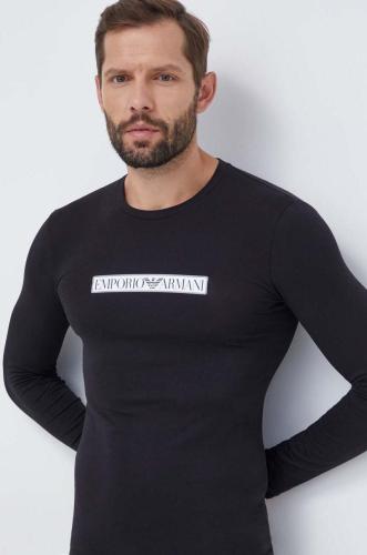 Μακρυμάνικο lounge Emporio Armani Underwear χρώμα: μαύρο