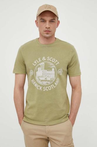 Βαμβακερό μπλουζάκι Lyle & Scott χρώμα: πράσινο