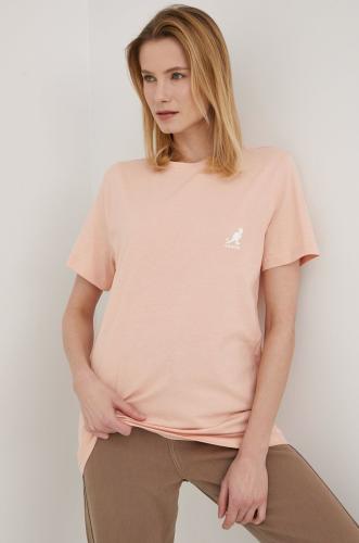 Βαμβακερό μπλουζάκι Kangol χρώμα: ροζ