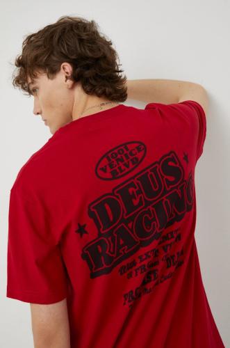 Βαμβακερό μπλουζάκι Deus Ex Machina χρώμα: κόκκινο