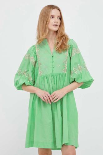 Βαμβακερό φόρεμα Rich & Royal χρώμα: πράσινο