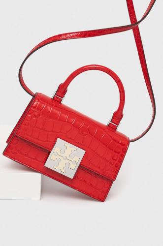 Δερμάτινη τσάντα Tory Burch χρώμα: κόκκινο