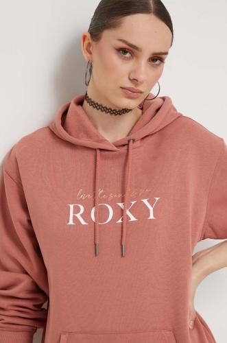 Μπλούζα Roxy χρώμα: πορτοκαλί, με κουκούλα