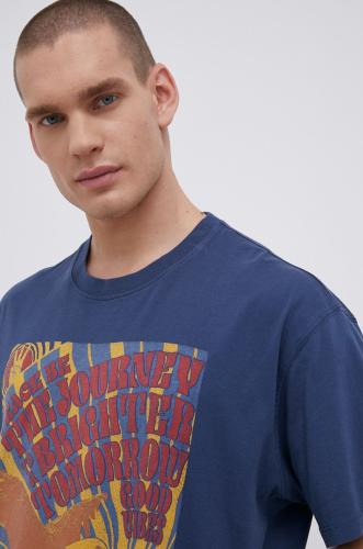 Βαμβακερό μπλουζάκι Wrangler χρώμα: ναυτικό μπλε