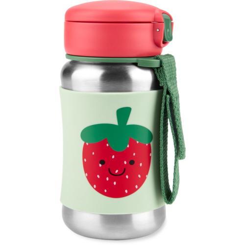 Skip Hop Spark Style Straw Bottle μπουκάλι νερού από ανοξείδωτο ατσάλι με καλαμάκι Strawberry 12 m+ 350 ml