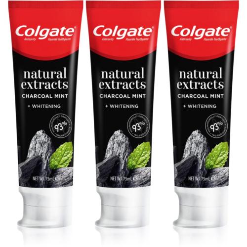 Colgate Natural Extracts Charcoal + White λευκαντική οδοντόκρεμα με ενεργό άνθρακα 3 x 75 ml