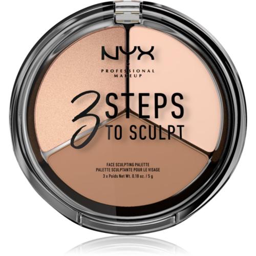 NYX Professional Makeup 3 Steps To Sculpt μικρή παλέτα περιγράμματος απόχρωση 01 Fair 15 γρ