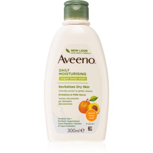 Aveeno Daily Moisturising Yoghurt body wash θρεπτικό τζελ για ντους Apricot & Yoghurt 300 μλ