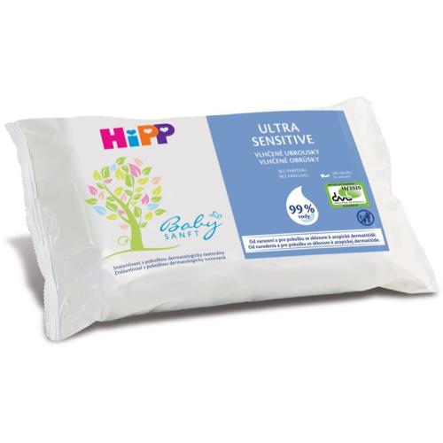 Hipp Babysanft Ultra Sensitive υγρά μαντηλάκια καθαρισμού για παιδιά χωρίς άρωμα 52 τμχ