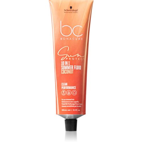 Schwarzkopf Professional BC Bonacure Sun Protect 10 In 1 Summer Fluid πολυλειτουργική κρέμα για μαλλιά ταλαιπωρημένα από τον ήλιο 100 ml