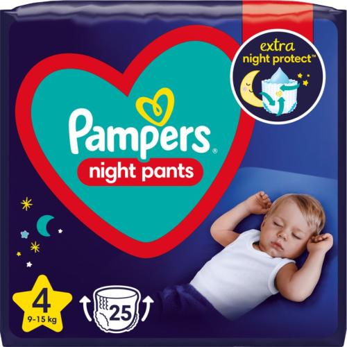 Pampers Night Pants Size 4 πάνα - βρακάκι μιας χρήσης νύχτας 9-15 kg 25 τμχ