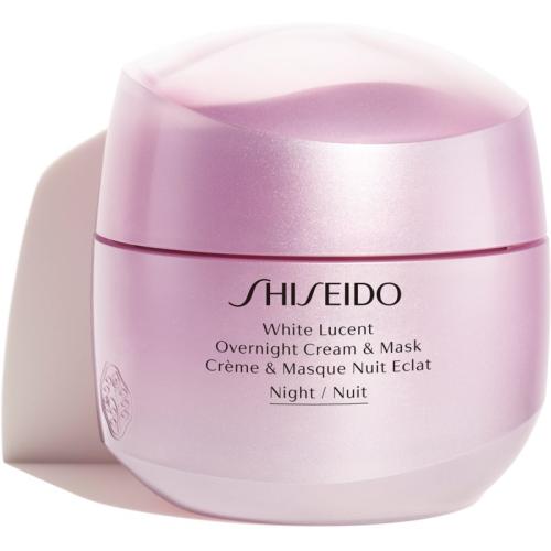 Shiseido White Lucent Overnight Cream & Mask ενυδατική μάσκα και κρέμα νύχτας για την αντιμετώπιση των καφέ κηλίδων 75 ml