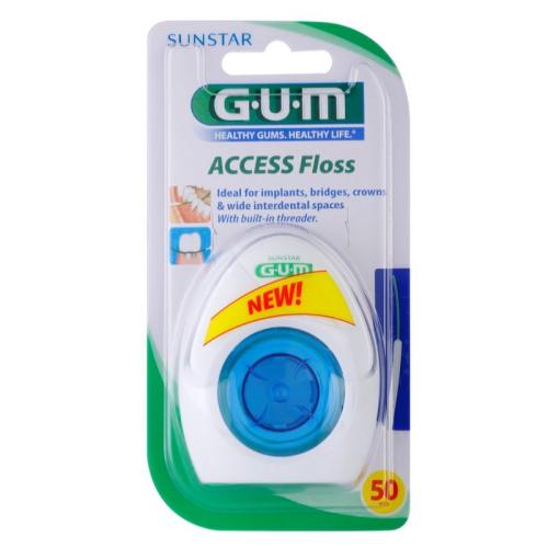 G.U.M Access Floss οδοντικό νήμα για σιδεράκια και οδοντικά εμφυτεύματα 50 τμχ