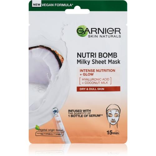 Garnier Skin Naturals Nutri Bomb υφασμάτινη μάσκα θρέψης για λαμπρή επιδερμίδα 28 γρ