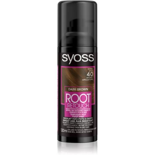 Syoss Root Retoucher βαφή για τη ρίζα με χρώμα σε σπρέι απόχρωση Dark Brown 120 ml