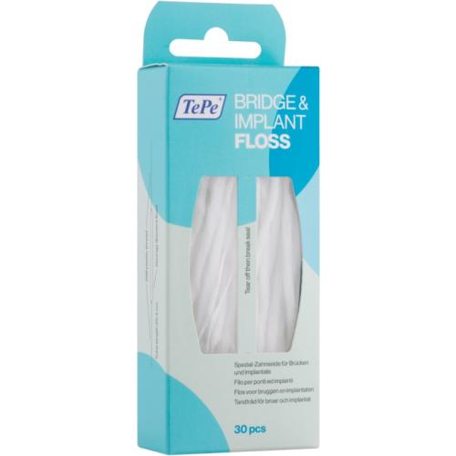 TePe Bridge & Implant Floss ειδικό οδοντικό νήμα για καθαρισμό των εμφυτέυματων 30 τμχ