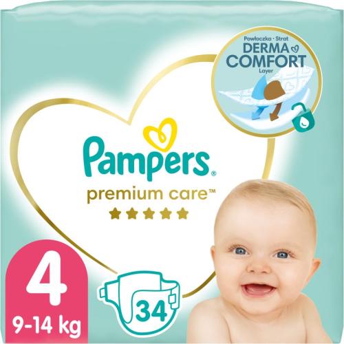 Pampers Premium Care Size 4 πάνες μίας χρήσης 9-14 kg 34 τμχ