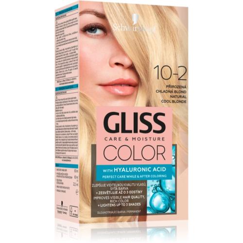 Schwarzkopf Gliss Color μόνιμη βαφή μαλλιών απόχρωση 10-2 Natural Cool Blonde