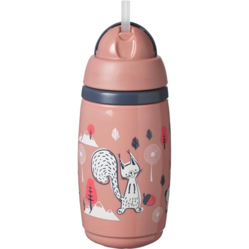 Tommee Tippee Superstar Insulated Straw κούπα - θερμός με καλαμάκι για παιδιά 12m+ Pink 266 μλ
