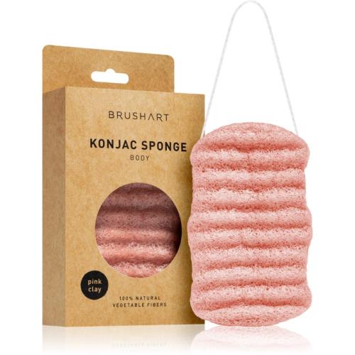 BrushArt Home Salon Konjac sponge απαλό απολεπιστικό σφουγγαράκι για το σώμα Pink clay
