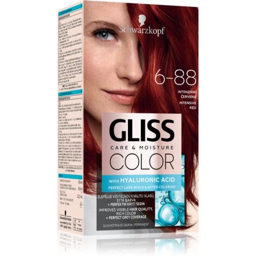 Schwarzkopf Gliss Color μόνιμη βαφή μαλλιών απόχρωση 6-88 Intensive Red 1 τμχ