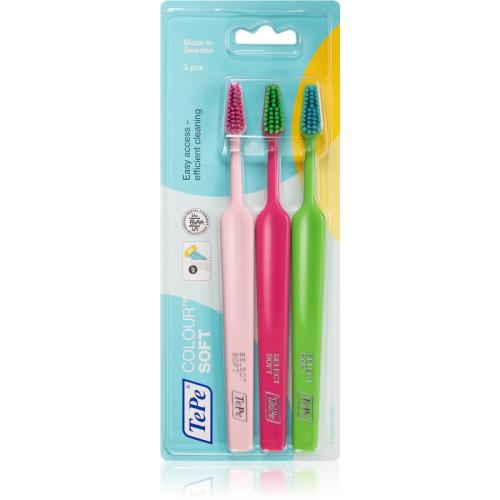 TePe Colour Soft οδοντόβουρτσες μαλακές 3 τμχ