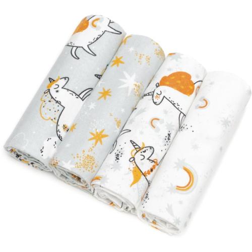 T-TOMI Cloth Diapers Unicorns υφασμάτινες πάνες 76x76 cm 4 τμχ
