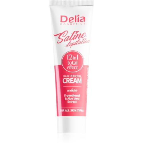 Delia Cosmetics Satine Depilation 12in1 Total Effect αποτριχωτική κρέμα για όλους τους τύπους δέρματος 100 μλ