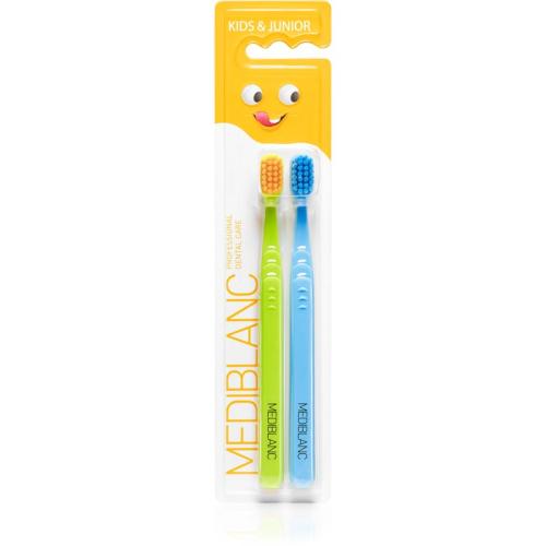 MEDIBLANC KIDS & JUNIOR Ultra Soft οδοντόβουρτσα για παιδιά ύπερ-μαλακό Green, Blue 2 τμχ
