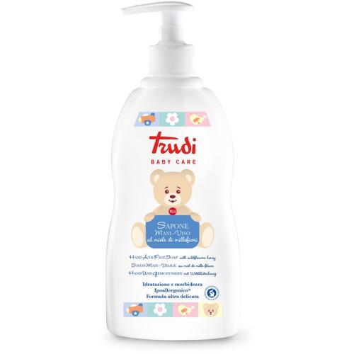Trudi Baby Care παιδικό απαλό ρευστό σαπούνι με μέλι λουλουδιών για σώμα και πρόσωπο 500 μλ