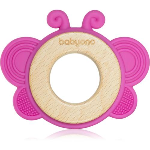 BabyOno Wooden & Silicone Teether μασητικό Butterfly 1 τμχ