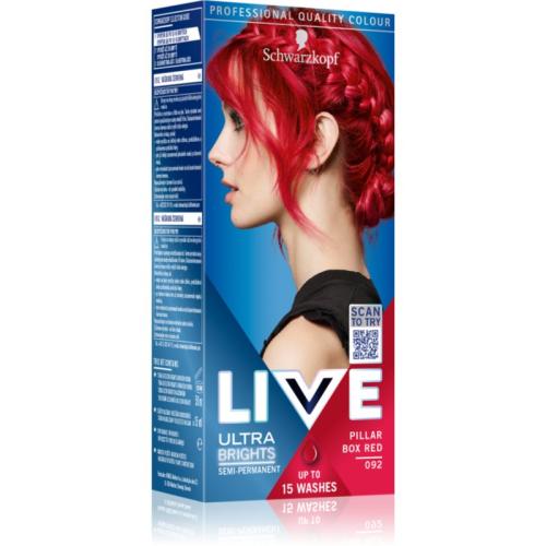 Schwarzkopf LIVE Ultra Brights or Pastel ημι-μόνιμη βαφή μαλλιών απόχρωση 092 Pillar Box Red