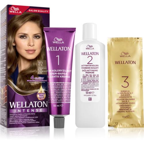 Wella Wellaton Intense μόνιμη βαφή μαλλιών με έλαιο αργκάν απόχρωση 7/2 Matte Medium Blond 1 τμχ