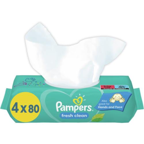 Pampers Fresh Clean XXL υγρά μαντηλάκια καθαρισμού για παιδιά για ευαίσθητο δέρμα 4x80 τμχ