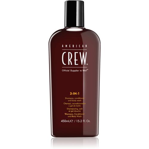 American Crew Hair & Body 3-IN-1 σαμπουάν, μαλακτικό και τζελ για ντους 3 σε 1 για άντρες 450 ml