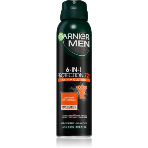 Garnier Men 6-in-1 Protection αντιιδρωτικό σε σπρέι για άντρες 150 ml