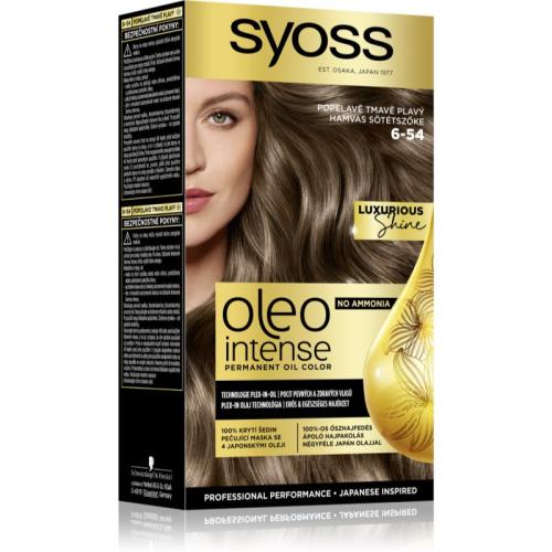 Syoss Oleo Intense μόνιμη βαφή μαλλιών με έλαιο απόχρωση 6-54 Ashy Dark Blond 1 τμχ