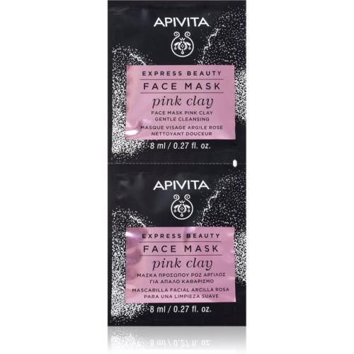 Apivita Express Beauty Pink Clay Μάσκα καθαρισμού Για το πρόσωπο 2x8 μλ