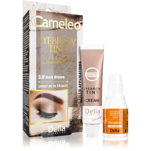 Delia Cosmetics Cameleo κρεμώδης επαγγελματική βαφή για τα φρύδια χωρίς αμμωνία απόχρωση 3.0 Dark Brown 15 ml