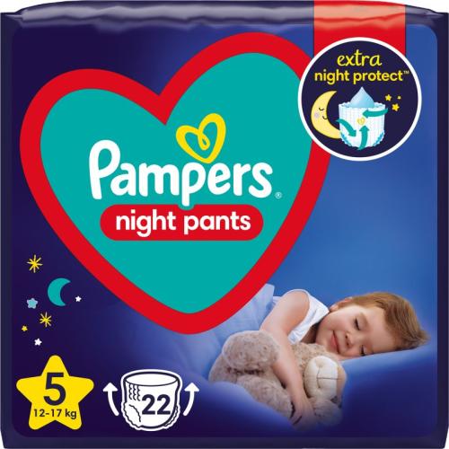 Pampers Night Pants Size 5 πάνα - βρακάκι μιας χρήσης νύχτας 12-17 kg 22 τμχ