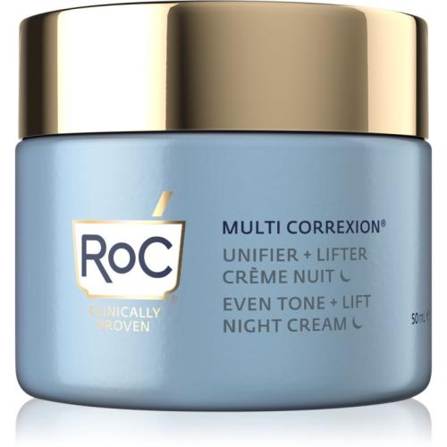 RoC Multi Correxion Even Tone + Lift λαμπρυντική κρέμα νύχτας για ενοποίηση τόνου της απόχρωσης δέρματος 50 μλ