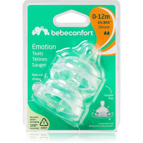 Bebeconfort Emotion Slow to Medium Flow θηλή μπιμπερό 0-12 m 2 τμχ
